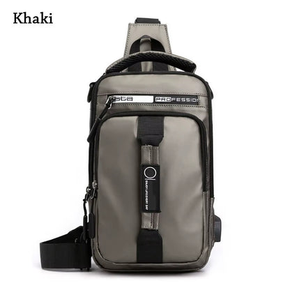 Anti-Theft Chest Shoulder Bag Men'S Sling Crossbody Bag Messenger Backpack USB Port Bag