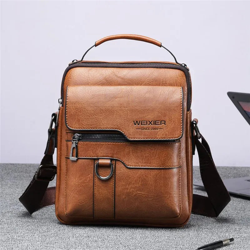 "Men's Luxury Leather Sling Bag – Rugged & Refined Crossbody for Travel and Everyday Style"