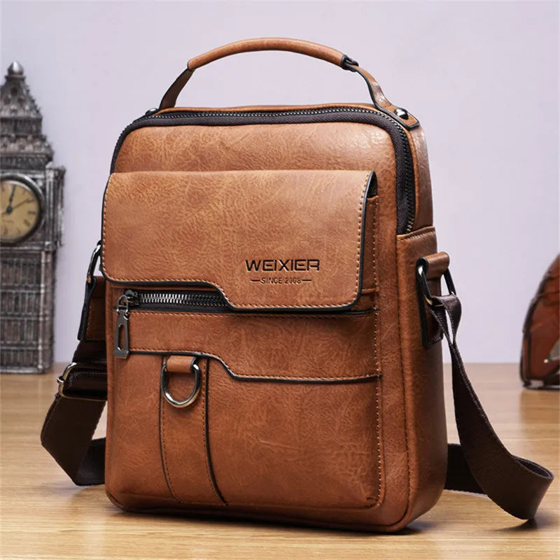 "Men's Luxury Leather Sling Bag – Rugged & Refined Crossbody for Travel and Everyday Style"