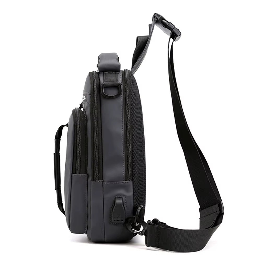 Anti-Theft Chest Shoulder Bag Men'S Sling Crossbody Bag Messenger Backpack USB Port Bag