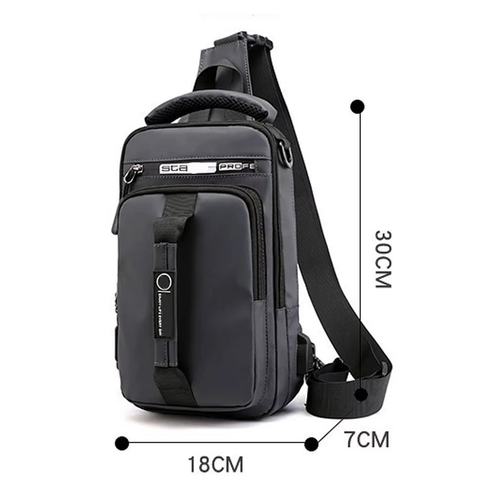 Anti-Theft Chest Shoulder Bag Men'S Sling Crossbody Bag Messenger Backpack USB Port Bag
