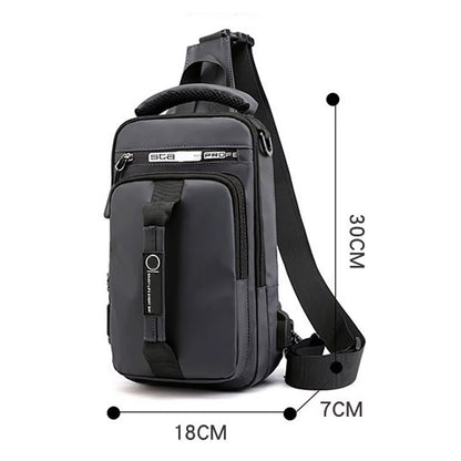 Anti-Theft Chest Shoulder Bag Men'S Sling Crossbody Bag Messenger Backpack USB Port Bag