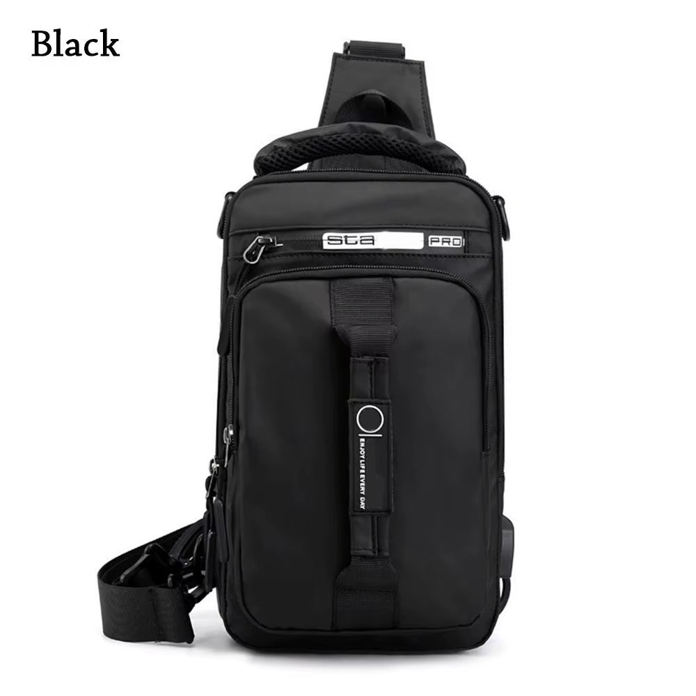 Anti-Theft Chest Shoulder Bag Men'S Sling Crossbody Bag Messenger Backpack USB Port Bag