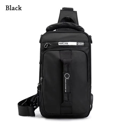 Anti-Theft Chest Shoulder Bag Men'S Sling Crossbody Bag Messenger Backpack USB Port Bag