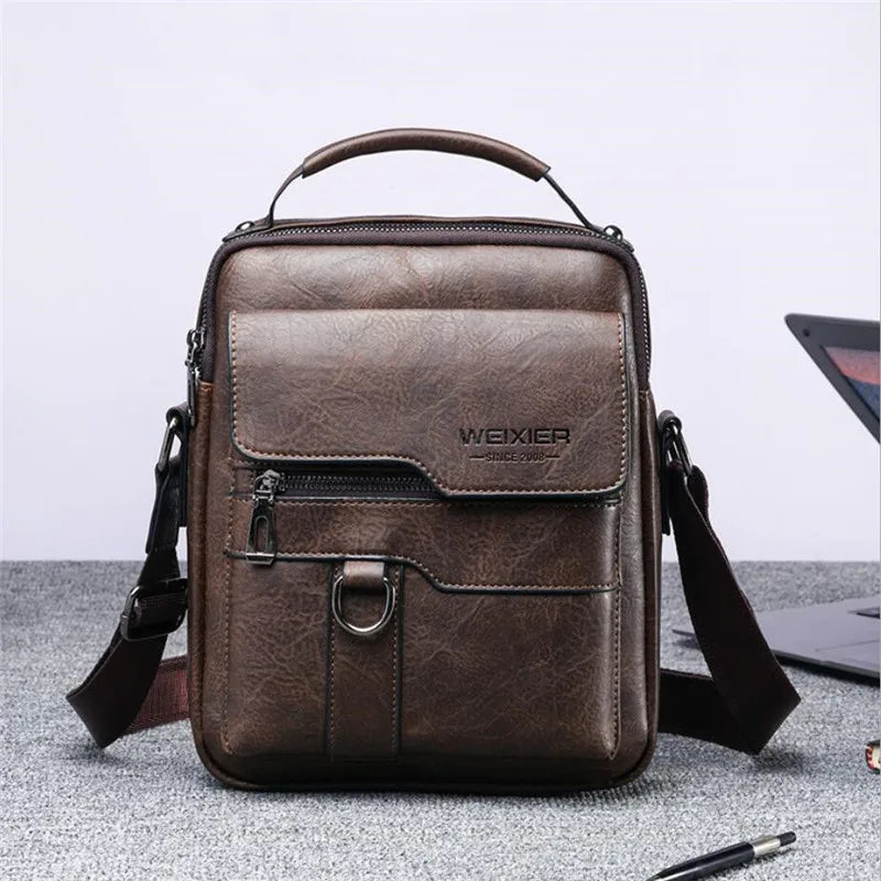 "Men's Luxury Leather Sling Bag – Rugged & Refined Crossbody for Travel and Everyday Style"